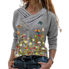 Women  Geometric Long Sleeve  V-Neck Casual Sweat Shirts freeshipping - Tyche Ace