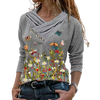 Women  Geometric Long Sleeve  V-Neck Casual Sweat Shirts freeshipping - Tyche Ace