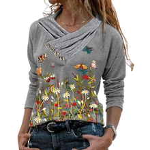 Load image into Gallery viewer, Women  Geometric Long Sleeve  V-Neck Casual Sweat Shirts freeshipping - Tyche Ace
