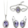 Women Gold Silver Necklace Earrings Bracelet Jewellery Set freeshipping - Tyche Ace