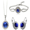 Women Gold Silver Necklace Earrings Bracelet Jewellery Set freeshipping - Tyche Ace