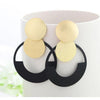 Women Golden Drop Geometric Black Long Hanging Earrings Retail freeshipping - Tyche Ace