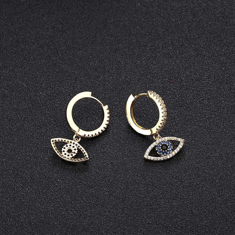 Women GoodLuck Rhinestone Studded Tiger Eye Crystal Eye Earrings freeshipping - Tyche Ace