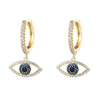 Women GoodLuck Rhinestone Studded Tiger Eye Crystal Eye Earrings freeshipping - Tyche Ace