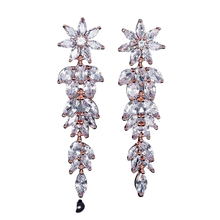 Load image into Gallery viewer, Women Gorgeous Flower Cluster Long Dangle Drop Earrings freeshipping - Tyche Ace
