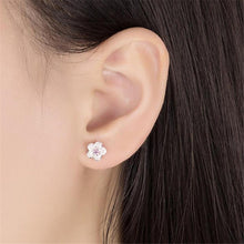 Load image into Gallery viewer, Women Handmade Cherry Tibetan Silver and Cubic Zircon Stud Earrings freeshipping - Tyche Ace
