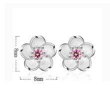 Load image into Gallery viewer, Women Handmade Cherry Tibetan Silver and Cubic Zircon Stud Earrings freeshipping - Tyche Ace
