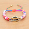 Women Handmade Colourful Seashell Heishi Disc Shell Adjustable Bracelet freeshipping - Tyche Ace