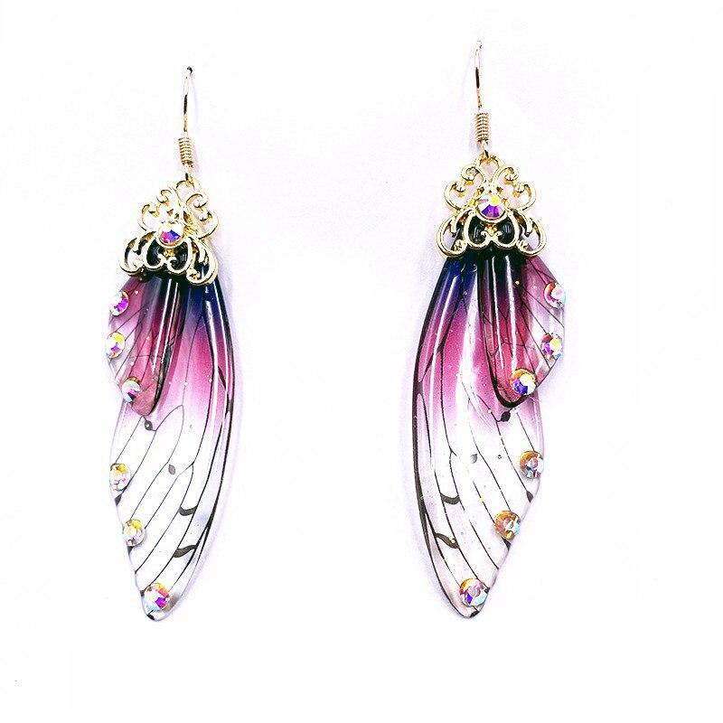 Women Handmade Magical Butterfly Simulation Wing Earrings freeshipping - Tyche Ace