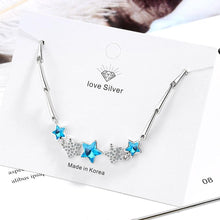 Load image into Gallery viewer, Handmade Sterling Silver Blue Pentagonal Star Charm Bracelets For Women freeshipping - Tyche Ace
