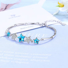 Load image into Gallery viewer, Handmade Sterling Silver Blue Pentagonal Star Charm Bracelets For Women freeshipping - Tyche Ace
