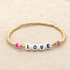 Women Handmade Vinyl Bohemian Gold Coloured Letter Beads Bracelets freeshipping - Tyche Ace