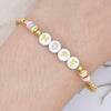 Women Handmade Vinyl Bohemian Gold Coloured Letter Beads Bracelets freeshipping - Tyche Ace