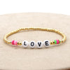 Women Handmade Vinyl Bohemian Gold Coloured Letter Beads Bracelets freeshipping - Tyche Ace