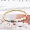 Women Handmade Vinyl Bohemian Gold Coloured Letter Beads Bracelets freeshipping - Tyche Ace