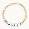 Women Handmade Vinyl Bohemian Gold Coloured Letter Beads Bracelets freeshipping - Tyche Ace