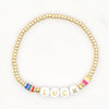 Women Handmade Vinyl Bohemian Gold Coloured Letter Beads Bracelets freeshipping - Tyche Ace