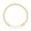 Women Handmade Vinyl Bohemian Gold Coloured Letter Beads Bracelets freeshipping - Tyche Ace