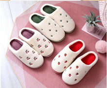 Load image into Gallery viewer, Women Indoor Warm Plush Embroidered Fruit Soft Non-slip Slippers freeshipping - Tyche Ace
