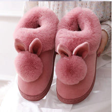 Load image into Gallery viewer, Women Indoor Warm Winter Cotton Rabbit Ear Plush Slippers freeshipping - Tyche Ace
