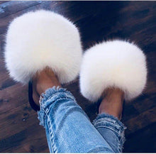 Load image into Gallery viewer, Women indoor/outdoor Luxury Plush Fluffy Faux Fur  Flip Flop Slippers freeshipping - Tyche Ace
