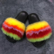 Load image into Gallery viewer, Women indoor/outdoor Luxury Plush Fluffy Faux Fur  Flip Flop Slippers freeshipping - Tyche Ace
