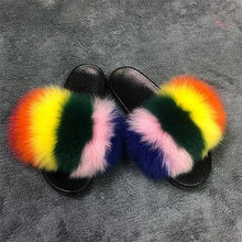 Load image into Gallery viewer, Women indoor/outdoor Luxury Plush Fluffy Faux Fur  Flip Flop Slippers freeshipping - Tyche Ace

