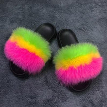 Load image into Gallery viewer, Women indoor/outdoor Luxury Plush Fluffy Faux Fur  Flip Flop Slippers freeshipping - Tyche Ace
