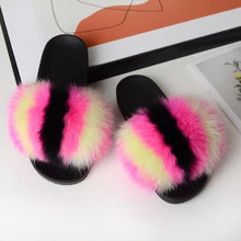 Load image into Gallery viewer, Women indoor/outdoor Luxury Plush Fluffy Faux Fur  Flip Flop Slippers freeshipping - Tyche Ace
