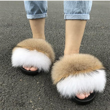 Load image into Gallery viewer, Women indoor/outdoor Luxury Plush Fluffy Faux Fur  Flip Flop Slippers freeshipping - Tyche Ace
