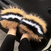 Load image into Gallery viewer, Women indoor/outdoor Luxury Plush Fluffy Faux Fur  Flip Flop Slippers freeshipping - Tyche Ace
