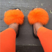 Load image into Gallery viewer, Women indoor/outdoor Luxury Plush Fluffy Faux Fur  Flip Flop Slippers freeshipping - Tyche Ace
