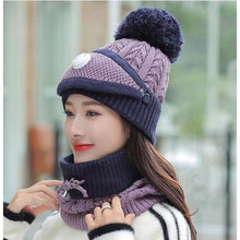 Load image into Gallery viewer, Women Knitted Beanie Set- Scarf, Mask, Winter Set freeshipping - Tyche Ace
