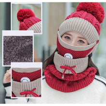 Load image into Gallery viewer, Women Knitted Beanie Set- Scarf, Mask, Winter Set freeshipping - Tyche Ace
