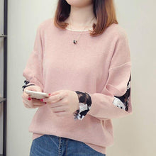 Load image into Gallery viewer, Women Knitted Hollow Out Mesh Patchwork Long Sleeve Casual Sweatshirt freeshipping - Tyche Ace
