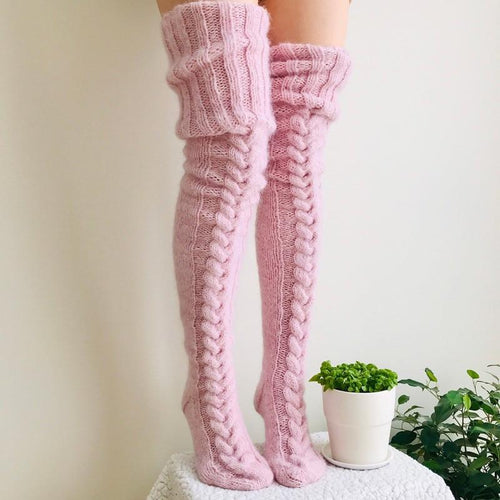 Women Winter Knitted Thigh High Long Socks freeshipping - Tyche Ace