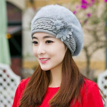 Load image into Gallery viewer, Women Knitted Winter Rabbit Fur Beret Hats freeshipping - Tyche Ace
