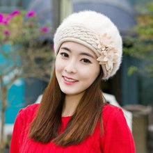 Load image into Gallery viewer, Women Knitted Winter Rabbit Fur Beret Hats freeshipping - Tyche Ace
