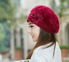 Load image into Gallery viewer, Women Knitted Winter Rabbit Fur Beret Hats freeshipping - Tyche Ace
