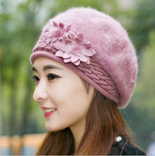 Load image into Gallery viewer, Women Knitted Winter Rabbit Fur Beret Hats freeshipping - Tyche Ace

