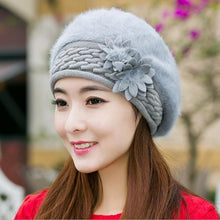 Load image into Gallery viewer, Women Knitted Winter Rabbit Fur Beret Hats freeshipping - Tyche Ace
