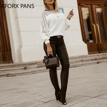 Load image into Gallery viewer, Women Lace Lantern Long Sleeve Sweatshirt freeshipping - Tyche Ace
