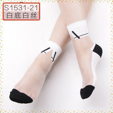 Load image into Gallery viewer, Women Lace Soft  Sheer Silk Elastic Mesh Knit Frill Trim Socks freeshipping - Tyche Ace
