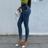 Women Lace Up High Waist Stretch Washed Design Slim Skinny Denim Jeans freeshipping - Tyche Ace