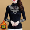 Women Lace Warm High Collar Long Sleeve Blouse freeshipping - Tyche Ace