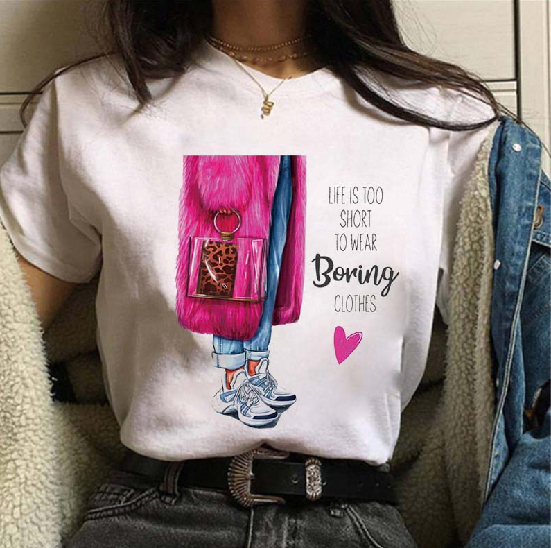 Women Life Is Too Short To Wear Boring Clothes Printed T Shirts freeshipping - Tyche Ace