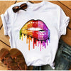 Women  Lips Print Fashionable Stylish Lips T Shirts freeshipping - Tyche Ace