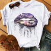 Women  Lips Print Fashionable Stylish Lips T Shirts freeshipping - Tyche Ace