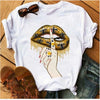 Women  Lips Print Fashionable Stylish Lips T Shirts freeshipping - Tyche Ace