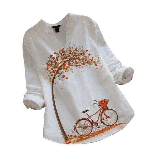 Women Long Sleeve V-Neck Casual Blouse freeshipping - Tyche Ace